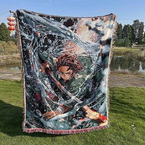 <span class=keywords><strong>Manta</strong></span> Tejida Jacquard Estilo <span class=keywords><strong>Manga</strong></span> Personalizada, MOQ Bajo, <span class=keywords><strong>Manta</strong></span> Tejida a Todo Color para Decoración de Sofá y Cama, Venta al Por Mayor B2B - Product Image 2