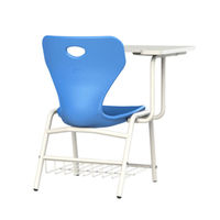 Chaise d'écriture moderne en plastique pour étudiants, avec tablette intégrée, idéale pour la maison, le bureau et l'école - Vente en gros usine