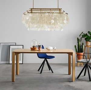 Lampe suspendue de style carillon à vent en fer et coquillages naturels, LED, CE, de luxe, pour restaurant nordique et salon - Product Image 4