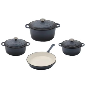 Chất lượng cao đồ dùng nhà bếp 4 cái men gang <span class=keywords><strong>Cookware</strong></span> <span class=keywords><strong>Set</strong></span> súp & chứng khoán chậu và chảo Bộ nấu ăn nồi Hà Lan lò soong - Product Image 1