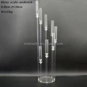 Support de bougies en acrylique à 8 bras, chandelier de mariage, support de fleurs, centre de table en acrylique – Prix avantageux <span class=keywords><strong>SMS</strong></span> - Product Image 4