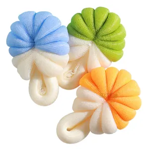 2023 Nieuwe Design Bad Mesh Pompoenvormige Loofah Spons Multi Color Groothandel