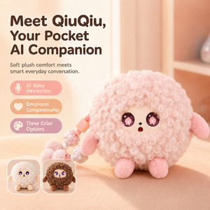 Qiuqiu AI Llavero <span class=keywords><strong>de</strong></span> Peluche Rizado con Activación por Voz, Memoria <span class=keywords><strong>de</strong></span> Largo Alcance ChatGPT, Control por Aplicación Multifuncional, Pompón <span class=keywords><strong>de</strong></span> Cuentas, 3 Colores, 2.4G - Product Image 1