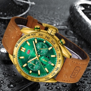 Montres pour hommes Mini Focus 0403G Chronographe 24 heures, secondes, 3ATM étanche, bracelet en cuir, montre à quartz pour homme - Product Image 6