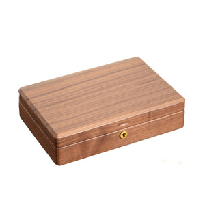 Wooden Jewelry Box Storage Organizer With Lock And <b>Key</b> For <b>Rings</b> Earrings Necklaces Rectangle 24x16x6cm Elegant Design - Product Image 3