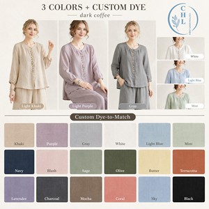 Ensemble d'été en coton et <span class=keywords><strong>lin</strong></span> pour femmes 2025 Nouveau style chinois Haut de gamme à la mode Ensemble deux pièces brodé Blouse <span class=keywords><strong>Pantalon</strong></span> à jambes larges - Product Image 4