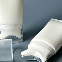 Tube ovale souple en plastique de luxe pour cosmétiques, avec applicateur de massage en V pour le visage et le cou, idéal pour crème et lotion pour le cou, soins de la peau