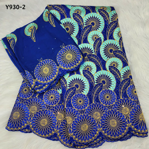 China textile customized fabric cotton in 100% cotton fabric royal blue 5+2 yard/lot swiss voile lace online