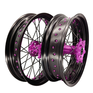 MOQ 1 ensemble 17 rayons Roues de moto tout-terrain SuperMoto <span class=keywords><strong>Supermotard</strong></span> Jantes en alliage pour Husvarna FS450 2019-2021 - Product Image 2