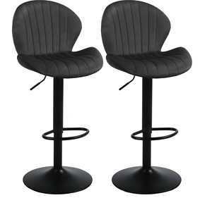 Tabouret haut rotatif à hauteur de comptoir en cuir de luxe moderne adapté aux bars, cuisines et restaurants - Product Image 1