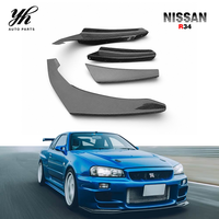 Pour Skylline R34 GTR, canard de pare-chocs avant OEM, 4 pièces, fibre de carbone