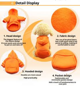 थोक सर्दियों के खेल ठोस कपास पालतू जानवर छोटे/मध्यम बिल्लियों और कुत्तों के वसंत के लिए जेब के साथ ठोस कपास पालतू जानवर - Product Image 4
