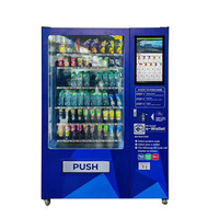Distributeur automatique 98 % entièrement automatisé, accepte les paiements par carte IC, pièces, espèces et code-barres pour les snacks et les boissons