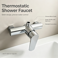 Mitigeur de douche mural chromé à poignée unique, eau chaude et froide, pour salle de bain, robinet de remplacement pour douche domestique