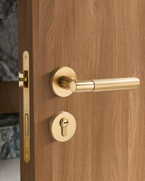 Serrure de porte à lignes élégantes en alliage de zinc durable, fonctionnement silencieux et fluide, style passage pour la confidentialité