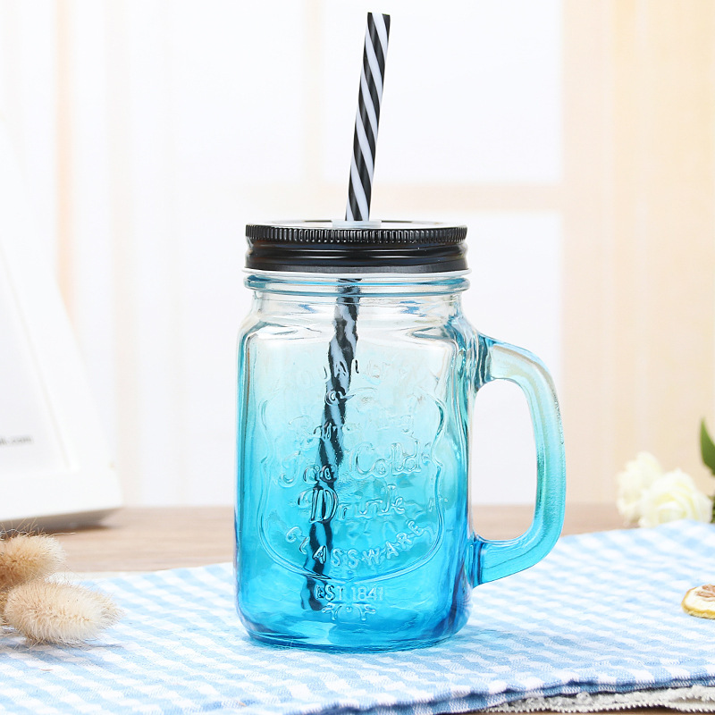 Gradient blue with straw