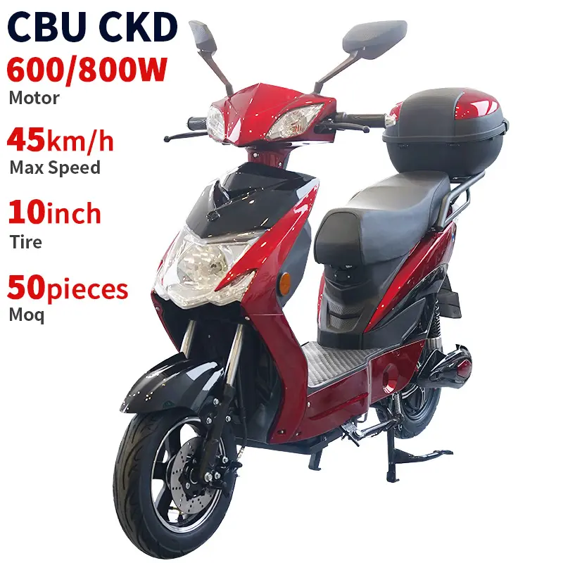 دراجة كهربائية جديدة رخيصة وشعبية بسرعة 600 وات / 800 وات 40-45 كم/ساعة، سكوتر كهربائي بعجلتين مقاس 10 بوصة من CKD CBU