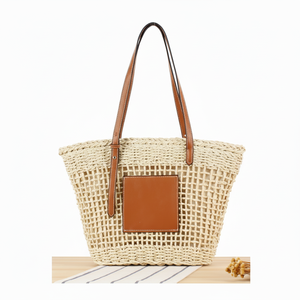 Collection de sacs de plage en paille brodés personnalisés - Product Image 1