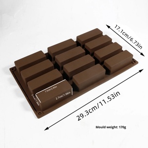 Moule en silicone rectangulaire TangChu à 12 cavités pour chocolat et gâteau mousse, idéal pour Noël et Halloween - Product Image 6
