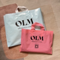Sacs à provisions fourre-tout à poignée en plastique plié imprimés de logo personnalisé pour les achats au détail