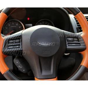 Volante de fibra de carbono con decoración brillante superior e inferior, modificación ligera mate para Subaru XV 2012-2014 - Product Image 4