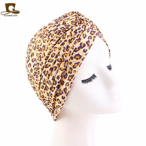 Uding nouvelle couleur imprimé rayé indien populaire turban chapeaux - Product Image 5