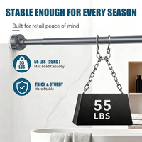 YIJIALE Tringle de tension multi-usages 25 mm 75-110 cm, verrouillage par torsion, sans perçage, sans outil, robuste, antirouille, pour salle de bain et buanderie