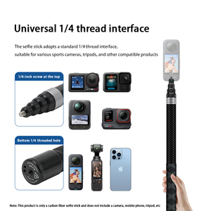 <span class=keywords><strong>Palo</strong></span> de <span class=keywords><strong>Selfie</strong></span> Ajustable Daryoo de 3 m/118 Pulgadas, Varilla Telescópica de Fibra de Carbono <span class=keywords><strong>Invisible</strong></span>, Apto para Cámaras Panorámicas Insta360 X5 - Product Image 4