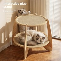 Meilleures ventes : Lit-hamac pour chat en bois et sisal, amovible, facile à nettoyer, toutes saisons, pour chats d'intérieur