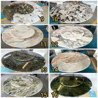 Table à manger de luxe en marbre Calacatta Viola, surface polie, table ronde avec base en métal, meubles de salon pour villa