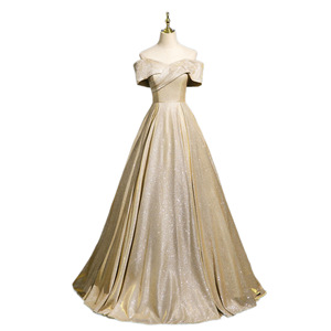 Robe de soirée <span class=keywords><strong>vocale</strong></span> élégante à épaules dénudées, longueur ras du sol, pour chœur d'adultes et lycéens en cérémonie de remise des diplômes - Product Image 5