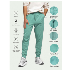 Pantalon de survêtement en molleton français pour homme, coton lourd de qualité supérieure 250 GSM, tissu doux, coupe décontractée, respirant - Product Image 3