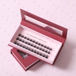 Pestañas Postizas de <span class=keywords><strong>Manga</strong></span> Anime, Ligeras, Autoadhesivas, Pre-Encoladas, Hechas a Mano, con Logotipo Personalizado, Caja Beige - Product Image 3