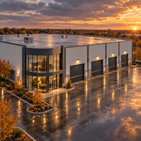 Entrepôt préfabriqué en structure métallique, bâtiment d'atelier industriel, construction à ossature métallique à grande portée avec poutres en H, USA