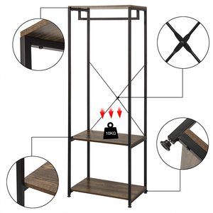 Nuovo appendiabiti Hall albero ingresso panca per scarpe appendiabiti 3 livelli ripiano accento mobili in legno per soggiorno camera da letto - Product Image 5