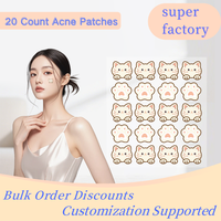 Patchs Hydrocolloïdes Anti-Acné Multi-Formes aux Huiles Essentielles, Couvre-Boutons Invisibles en Forme de Chat, Certifiés CE, Vente en Gros, Soins du Visage