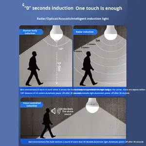E27 hồng ngoại cơ thể con người cảm biến chuyển động dẫn bóng đèn tiết kiệm năng lượng thông minh điều khiển âm thanh AC cho cầu thang hành lang lối đi - Product Image 2