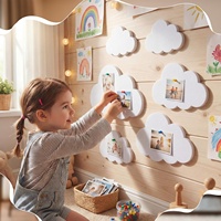 Lot de 12 tableaux d'affichage muraux décoratifs en feutre blanc en forme de nuage pour photos, mémos et notes, pour la maison, le bureau et l'école