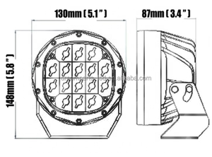<span class=keywords><strong>ไฟ</strong></span>ออฟโรด 60W สีแดงดำ กรอบสีดำ ขนาด 5 นิ้ว แสงสปอต ใหม่ กันน้ำ IP68 อะลูมิเนียม 12V สีเหลืองอำพัน ปรับแต่งสีได้ - Product Image 6