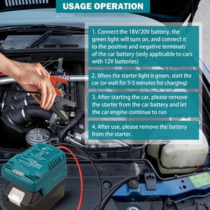 Adaptateur de démarrage pour batterie Makita 18V Li-ion alimenté par câble de démarrage avec pinces de câble de démarrage Chargeur de voiture portable Démarreur de voiture - Product Image 6