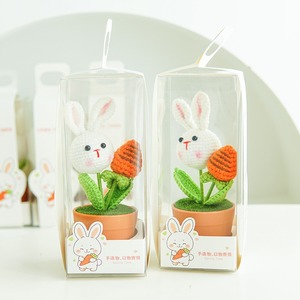 Custom Teacher's Day <b>creative</b> <b>gifts</b> handmade crochet yarn, rabbit potted plants finished products holiday company event <b>gifts</b> - Product Image 4