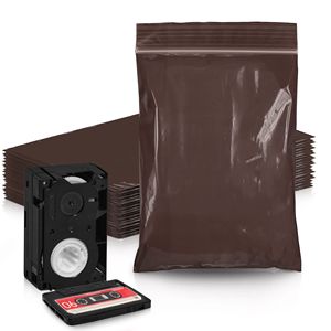 Sacs en plastique zippés DB Brown 6x8 pouces paquet de stockage en polyéthylène refermable 100-pour emballage zippé ambre - Product Image 1