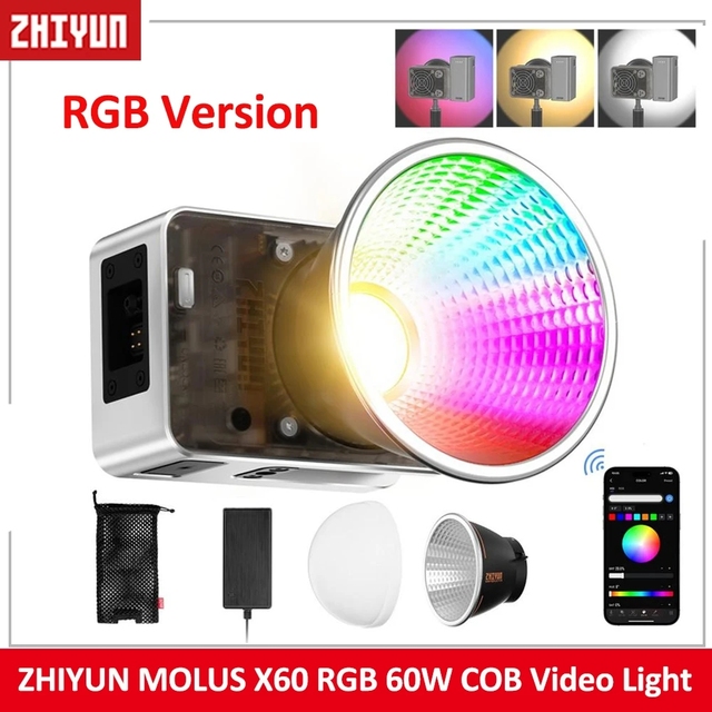 Zhiyun MOLUS X60 RGB X60 60W COB Video Light LED Pocket Lights Portable Outdoor Photography Lighting for Video Portrait Shooting