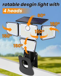 Lampes solaires <span class=keywords><strong>LED</strong></span> à clipser IP67 <span class=keywords><strong>avec</strong></span> <span class=keywords><strong>détecteur</strong></span> de mouvement et télécommande, haute luminosité pour <span class=keywords><strong>extérieur</strong></span> et jardin - Product Image 3