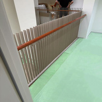 Rampe d'escalier en acier inoxydable 304 et bois de hêtre, style minimaliste moderne, pour villas duplex ; Escalier courbé/droit sur mesure