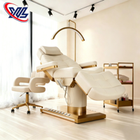 Table de massage électrique chauffante de luxe pour salon de beauté et spa, fauteuil médical de podologie, lit de soin esthétique pour esthéticienne, visage et cils