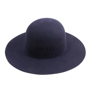 100% Thỏ lông cảm thấy Mũ Cơ Quan Nhà Máy Nhà cung cấp Mũ Fedora mới phong cách cổ điển mở vương miện ruy băng màu tím - Product Image 2