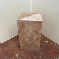 Présentoir en marbre noir et blanc naturel moderne bloc table en marbre cube piédestal