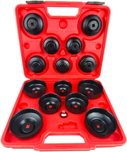 Jeu de clés à filtre à huile 15 pièces, kit d'outils de démontage de boîtier de filtre à huile de type coupelle, douille de capuchon de filtre à huile - Product Image 3