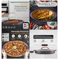 Revêtement en marbre antiadhésif en aluminium moulé sous pression robuste Ensembles d'ustensiles de cuisine Ensemble de casseroles et poêles avec couvercle en verre